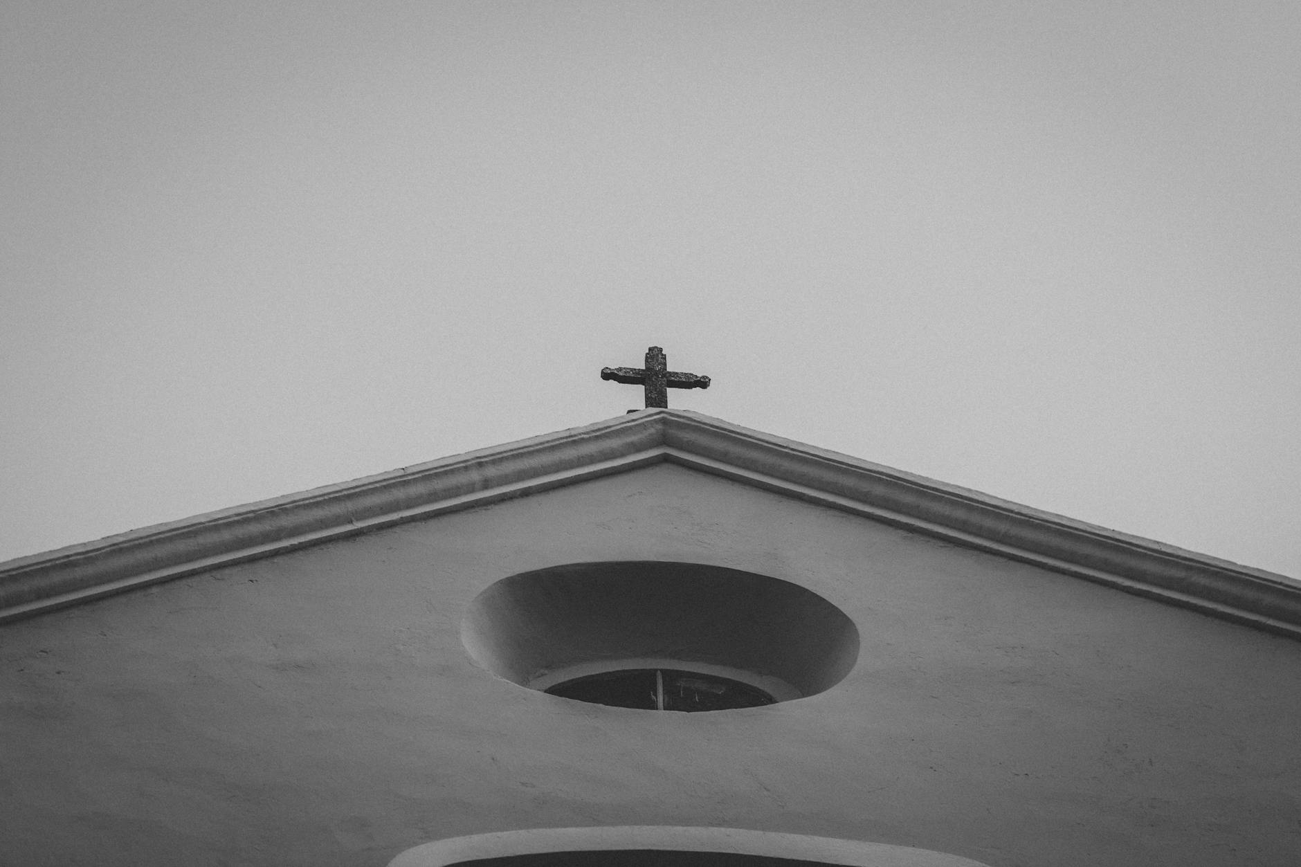 cathedral grayscale photography